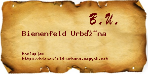 Bienenfeld Urbána névjegykártya